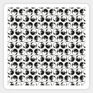 Yin Yang Cat Tao Pattern by Tobe Fonseca Magnet